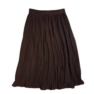 Brown pleated H&M midi skirt